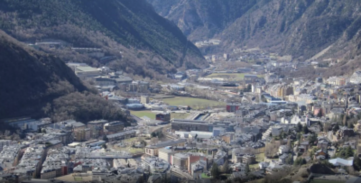 Vista aèria d'Andorra la Vella.
